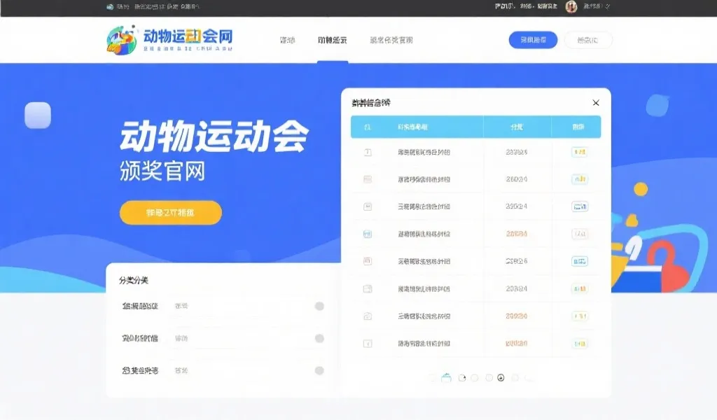 动物运动会开奖信息界面设计示意图